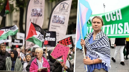 Boykott israelischer Unternehmen weltweit - Slogan europäischer Demonstranten gegen zionistischen Rassismus