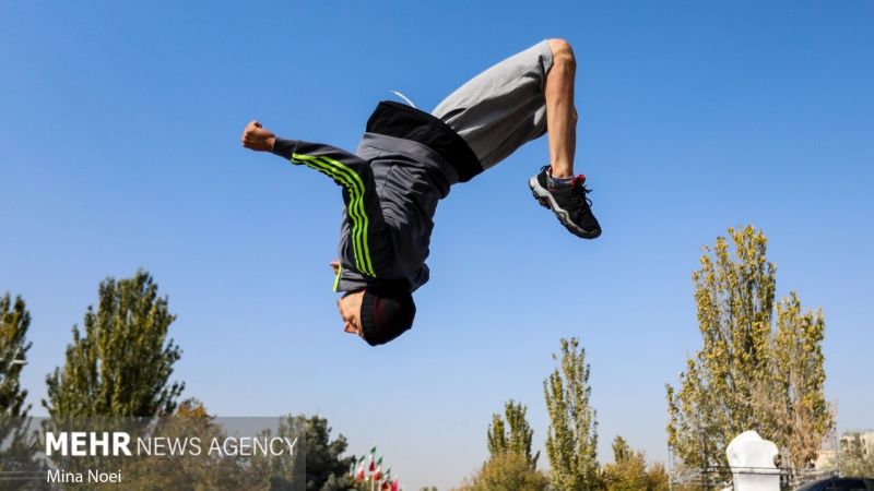 تصویری از مسابقات پارکور قهرمانی ایران در تبریز