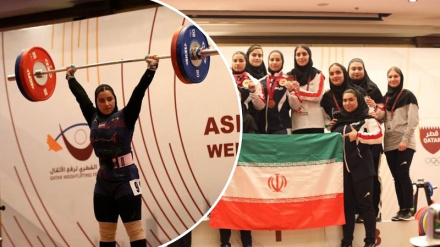 वेटलिफ़्टर ईरानी लड़की ने तीन कांस्य पदक प्राप्त किया