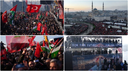 Türkiye'de geniş katılımlı gösteride Gazze'deki soykırım kınandı