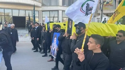 İrağədə Mığoviməti şəhidi pokə bədəni simvolinə surətədə təşyi kardey