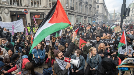 Pro-Palestine protest outside UK Prime Minister's office