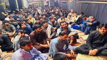 مراسم عزاداری تعویض پرچم اباعبدالله الحسین علیه السلام در تکیه خانه باب الحوائج قندهار