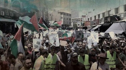 تظاهرات ضد صهیونیستی فلسطینیان کرانه باختری رود اردن در حمایت از غزه