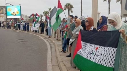 מרוקו: שרשרת אנושית בקזבלנקה כאות סולידריות עם פלסטין