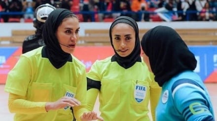 Two Iranian referees at the Women’s Futsal World Cup