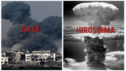 קווי דמיון בין רצח העם בפלסטין לבין התקיפה הגרעינית על יפן