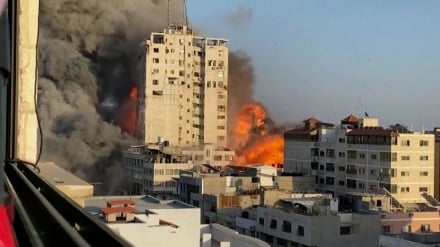 Jeshi la kizayuni laporomosha jengo la ghorofa 12 linalowapa hifadhi mamia ya Wapalestina Ghaza