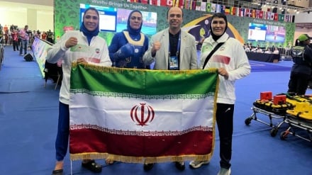 Trois médailles d'or pour l'équipe nationale féminine / la puissance de l'Iran au championnat mondial de Wushu