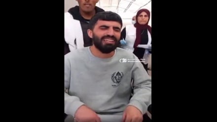غم جانکاه اسیر آزاد شده اهل غزه پس از شنیدن خبر شهادت همه اعضای خانواده‌اش