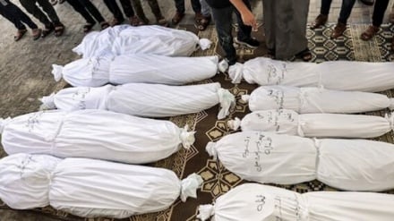 تحویل پیکر ۱۵ شهید فلسطینی در چهارمین مرحله از تبادل به وزارت بهداشت غزه 