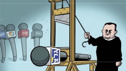 „Hinrichtung der Medien“ – Scharfe Karikatur in der israelischen Zeitung Maariv gegen den Kriegsminister
