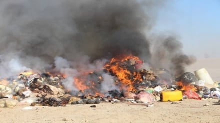 مواد مخدر ضبط‌ شده در هرات به آتش کشیده شد