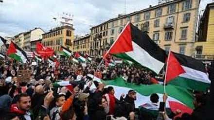 په جرمني کې د فلسطین د ملاتړ کوونکو پراخې مظاهرې شوي 