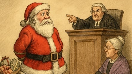 Satire Sombre|Père Noël au banc des accusés