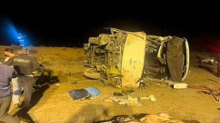  ۱۳کشته در حادثه واژگونی اتوبوس در مسیر اصفهان - مشهد