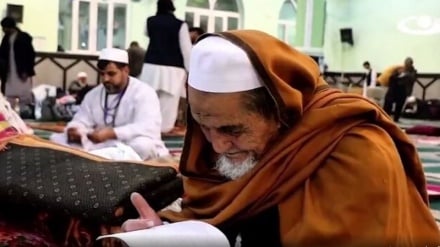 مراسم معنوی اعتکاف در مسجد فاطمیه قندهار