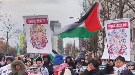 تظاهرات گسترده در کره‌ جنوبی در حمایت از غزه و علیه سیاست‌های رژیم صهیونیستی