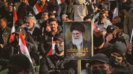 تظاهرات عراقی‌ها در بغداد در حمایت از ایران