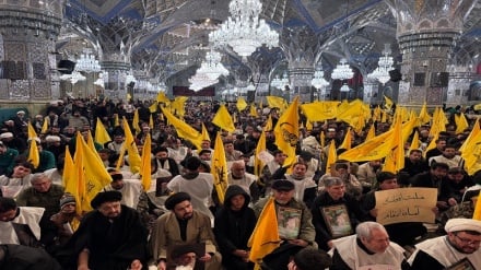 تجمع مهاجران افغان درحرم مطهر رضوی و ابراز همدردی با مردم ایران