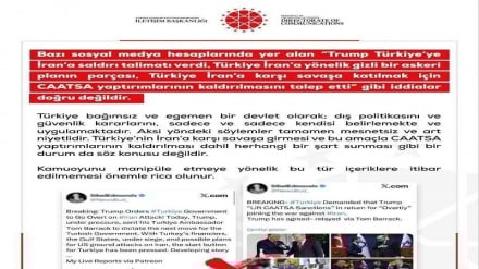 Türkiyenin İran aleyhindeki askeri işbirliğinin yalanlanması