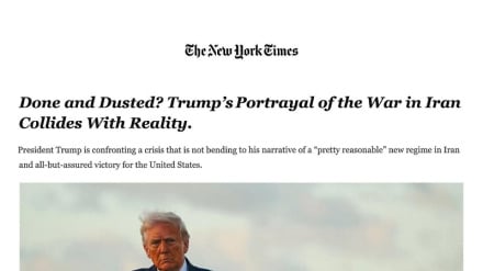 Նյու Յորք Թայմս». Իրանի ոչնչացման մասին պնդումները և Թրամփի պատերազմական կերպարը հակասում են իրականությանը