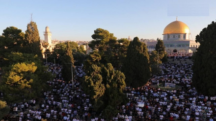 طنین تکبیر عید قربان در مسجدالاقصی؛ اقامه نماز با حضور ۱۴۰ هزار فلسطینی