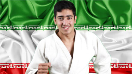 Obtención de la medalla de oro por parte del representante iraní en el judo de la Copa de África