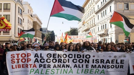 Wakazi wa Roma, Italia waandamana kuonesha mshikamano na Palestina