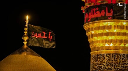 کربلا در سوگ؛ پرچم سیاه عزا بر گنبد امام حسین (ع) برافراشته شد
