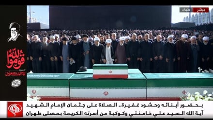 Mamilioni wauswalia mwili wa Kiongozi Shahidi Ayatullah Sayyid Ali Khamenei mjini Tehran