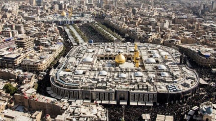 Trupi i udhëheqësit martir të Revolucionit Islamik në Qerbela