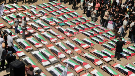 Ghaza yafanya maziko makubwa zaidi ya umati ya Wapalestina 112 waliouliwa kikatili na Israel