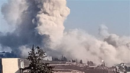 په جنوبي لبنان کې د المنصوري پر کورونو چاودنې او اور لګېدل + ویډیو
