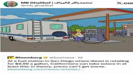 Ghalibaf reagon ndaj lajmeve të Bloomberg për naftën duke shfaqur një animacion të famshëm amerikan